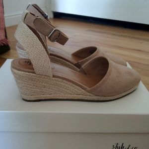 Taupe espadrilles heels *WORN ONCE*